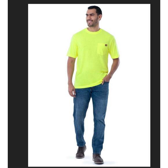 Wrangler Workwear Mens Short Sleeve Pen Pocket Performance Tee, 5Xl 62-64 New - Picture 2 of 4